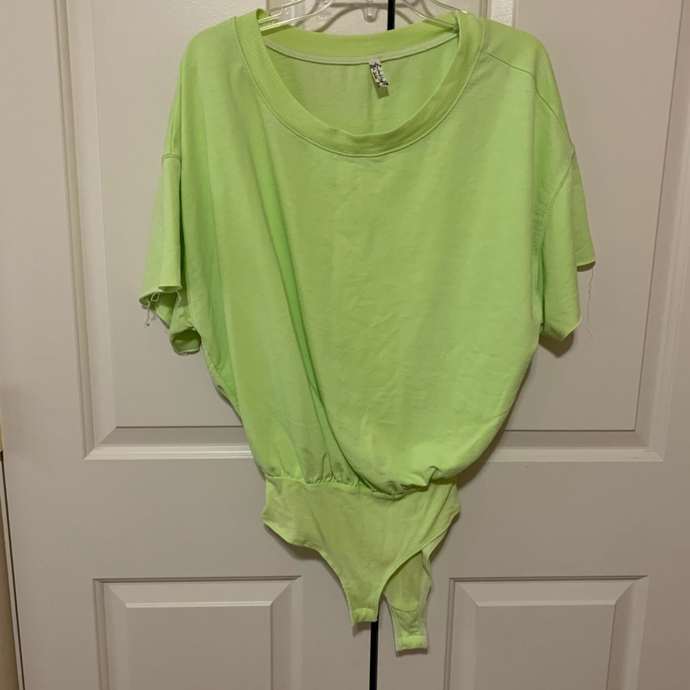 Free People Intimately bodysuit XS. Chartreuse green. NWOT